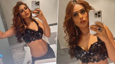 Sexy! Nia Sharma Raises Temperatures in a Sequinned Black Top and Skirt (View Pics)